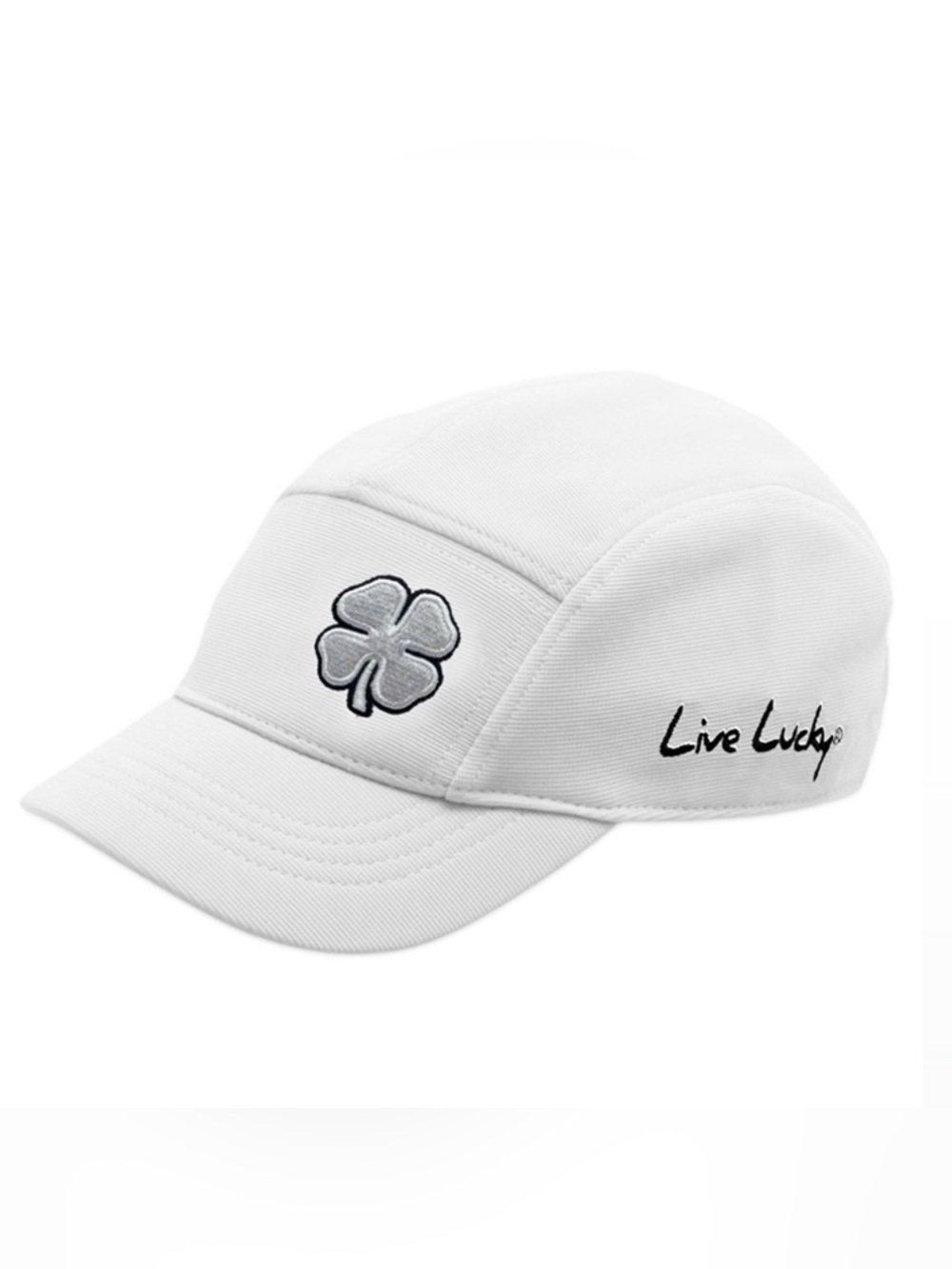 Black Clover Brand White Cap with Black Embroidered Logo